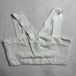 Forever 21 tank top style sleeveless Zip Up White Crop Top Women’s Size XL